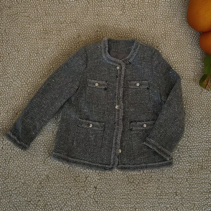 【锦衣服饰】62876百搭圆领小香风外套