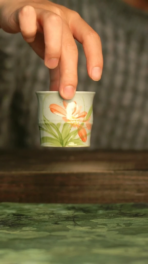 陶瓷青诗集手工手绘瓷器