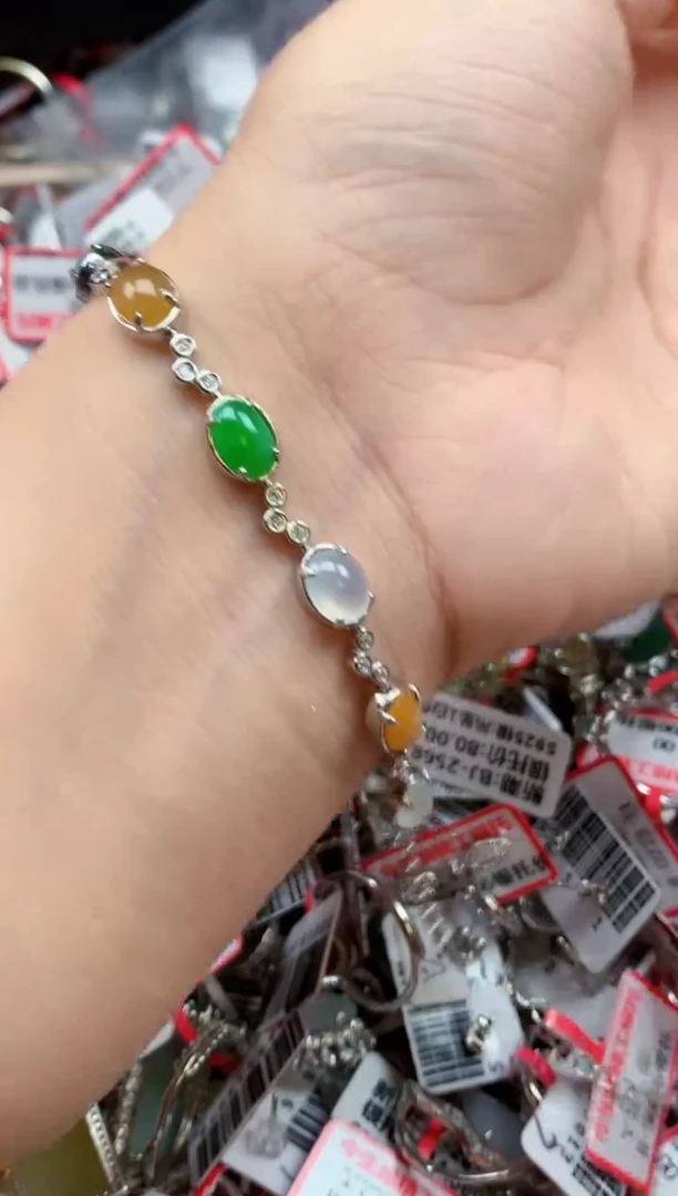 银S925镶嵌戒指翡翠天然A货缅甸翡翠