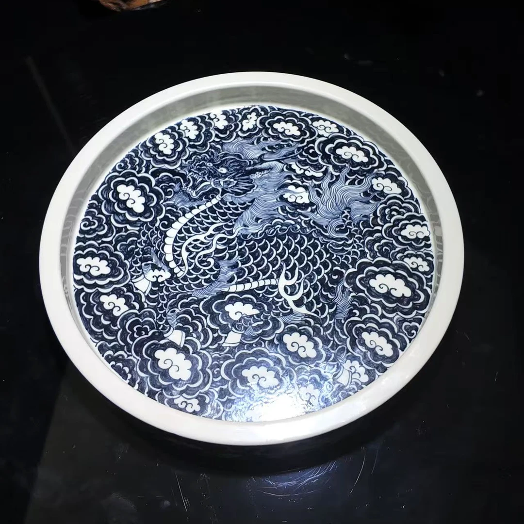 元经秘旨青花云墨麒麟壶承