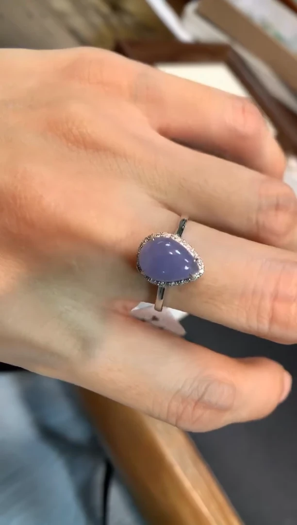 翡翠戒指18K金镶嵌戒指14圈上下两个圈口免费改