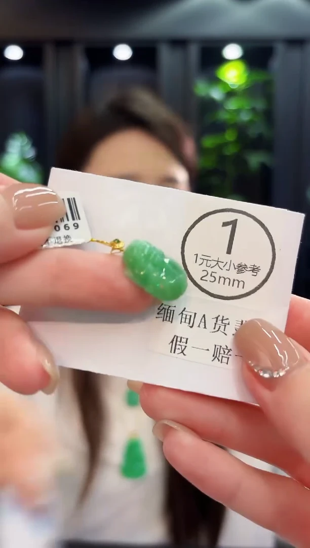 颈饰18K金镶嵌翡翠缅料A货/支持复检/一件