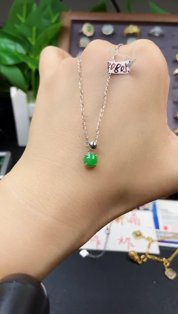颈饰银S925镶嵌翡翠12