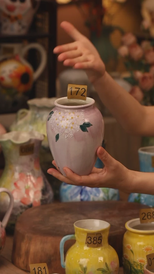 陶瓷172景德镇设计师手作花器摆件侘寂风