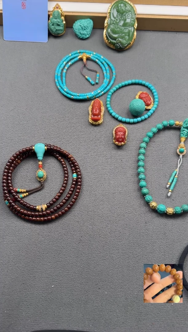 【闪购商品】绿松石配饰配饰18K金镶嵌配饰配饰