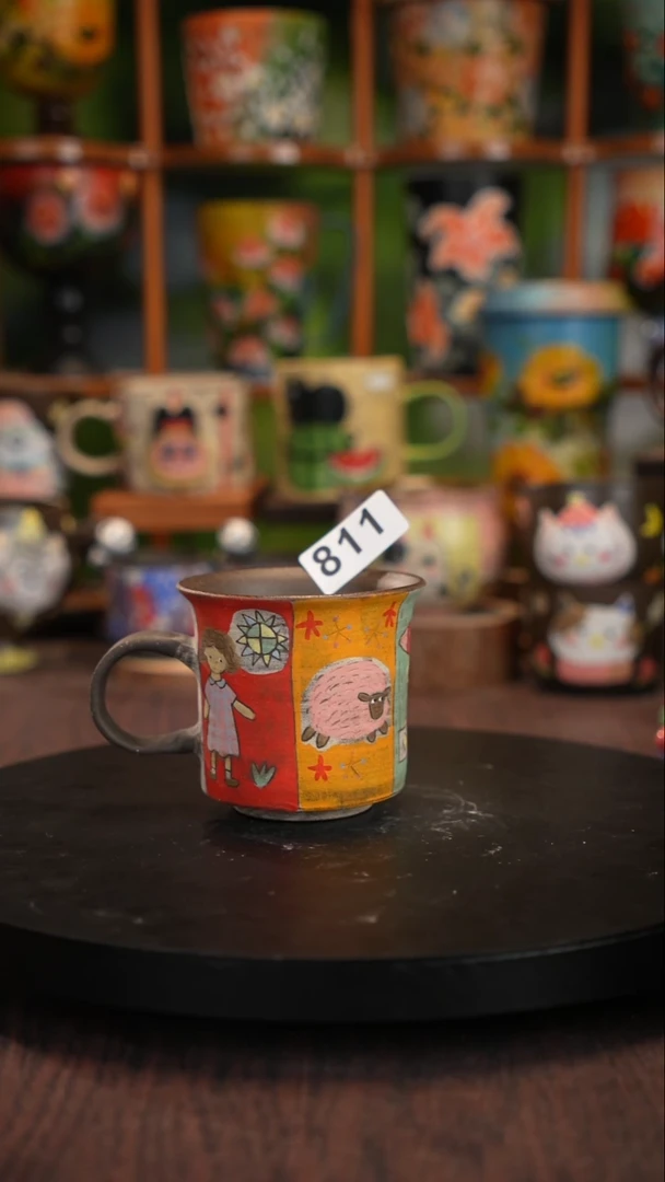 釉下手绘陶瓷脏脏杯