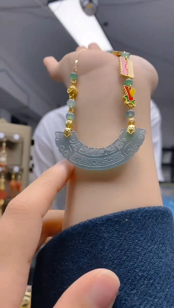 【闪购商品】翡翠耳饰合金234翡翠锁骨链