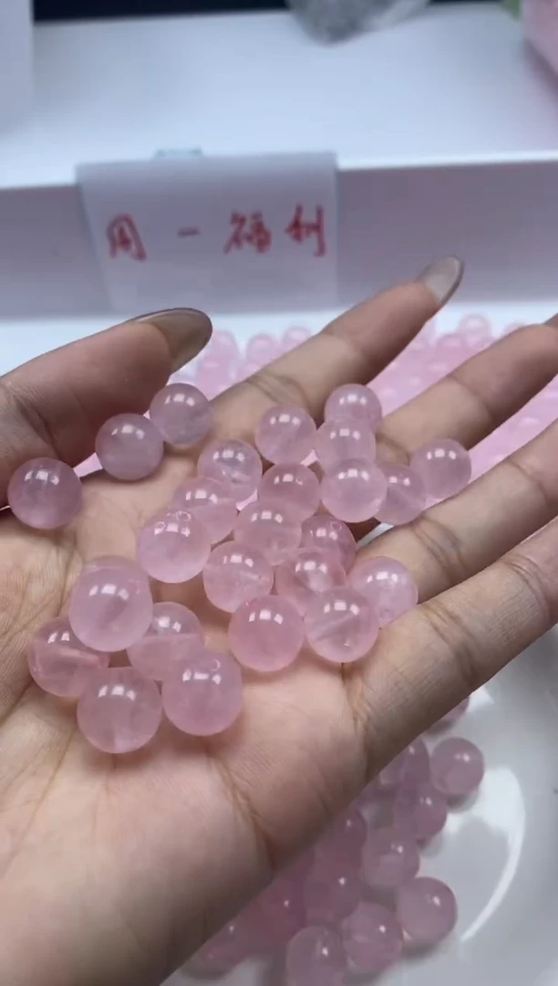 未镶嵌颈饰水晶w932粉水晶10mm*20颗