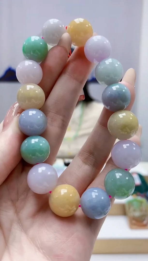 未镶嵌定制翡翠4852jw-毛货手串95