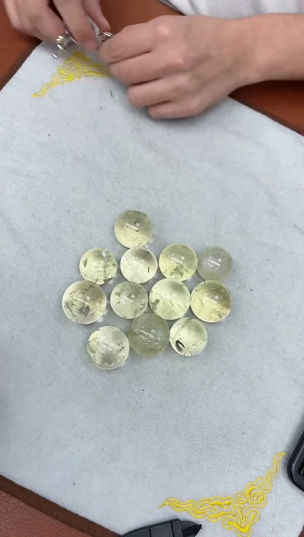 未镶嵌珠宝半成品水晶黄水晶球+底座  多样性发一
