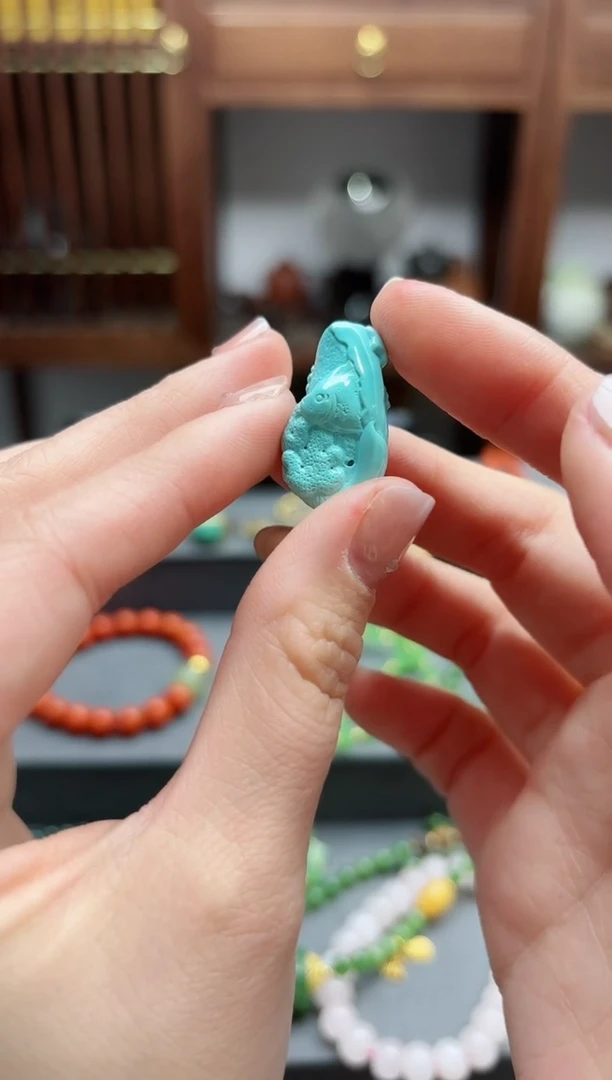 【闪购商品】绿松石吊坠未镶嵌松石美人鱼吊坠 XSQ