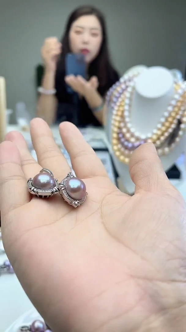 未镶嵌吊坠淡水珍珠紫色万能扣