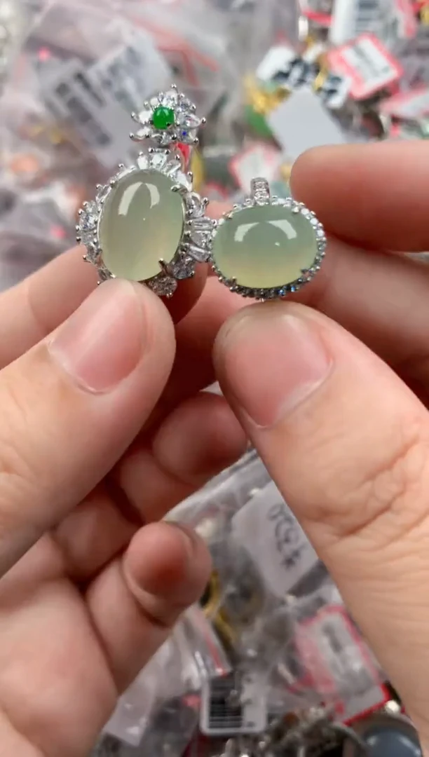 银S925镶嵌戒指翡翠333   10