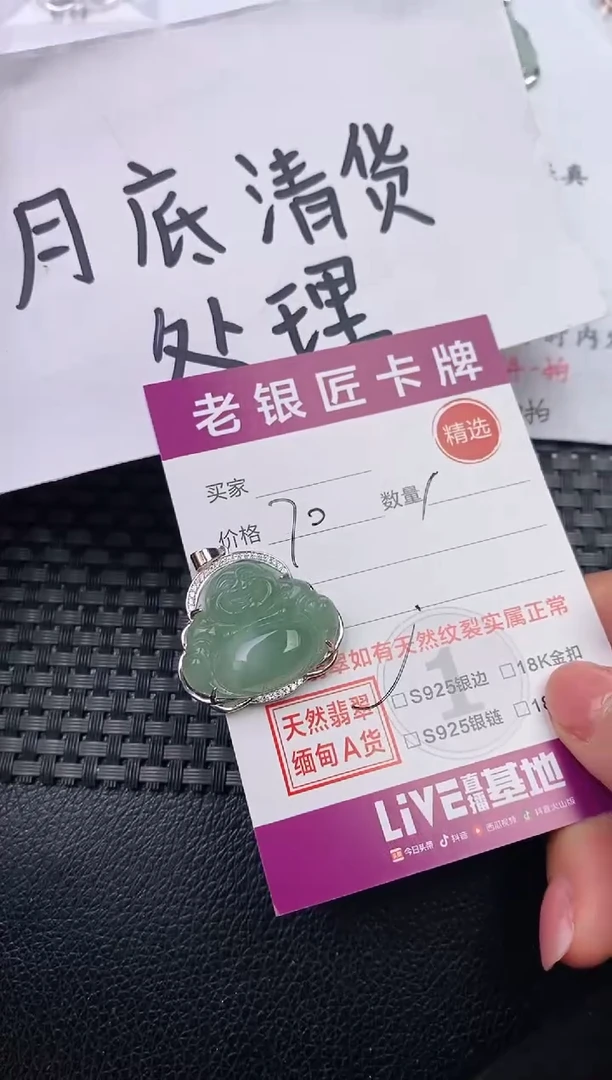 翡翠银S925镶嵌颈饰·