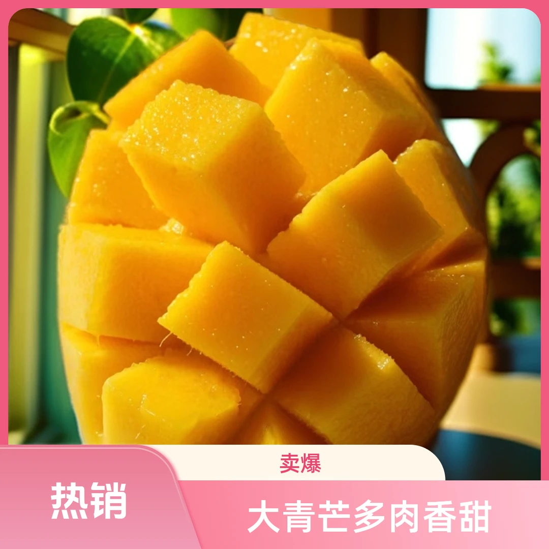 青皮金煌芒甜心大青芒q弹多汁新鲜热带水果大果