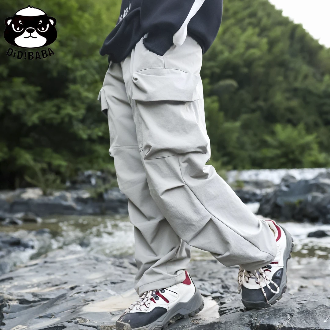 滴滴巴巴童装 潮款童装亲子款阔腿工装裤宽松登山长裤XB5211