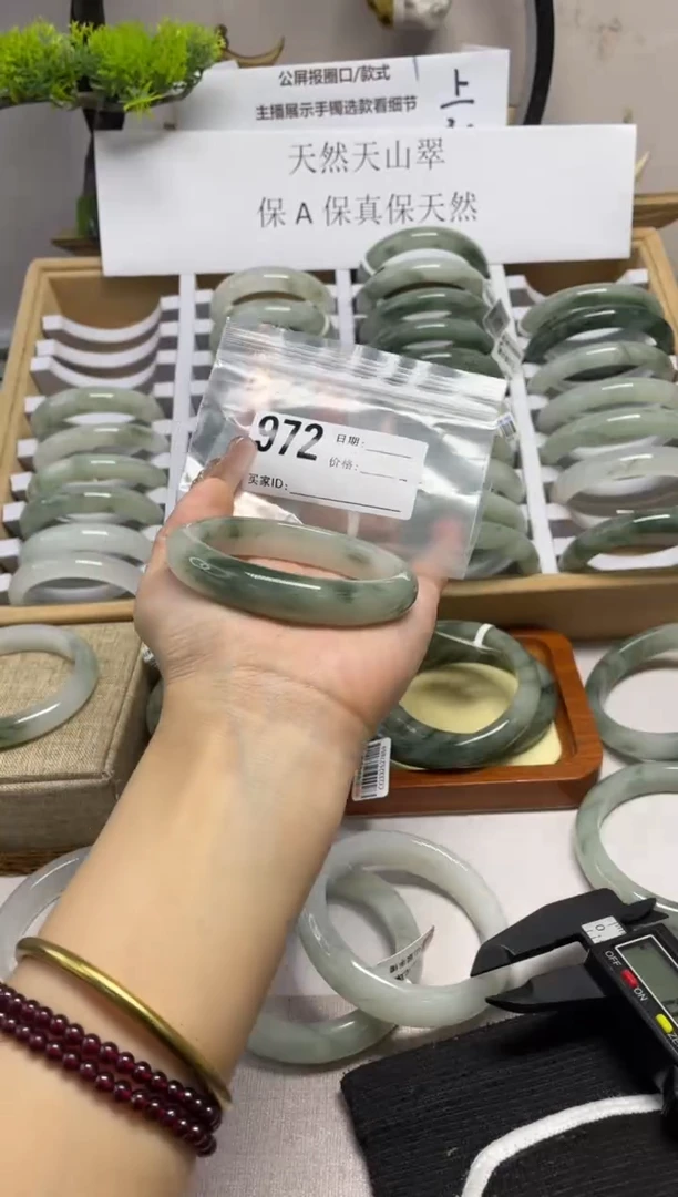 石英质玉（天山翠）手镯未镶嵌972