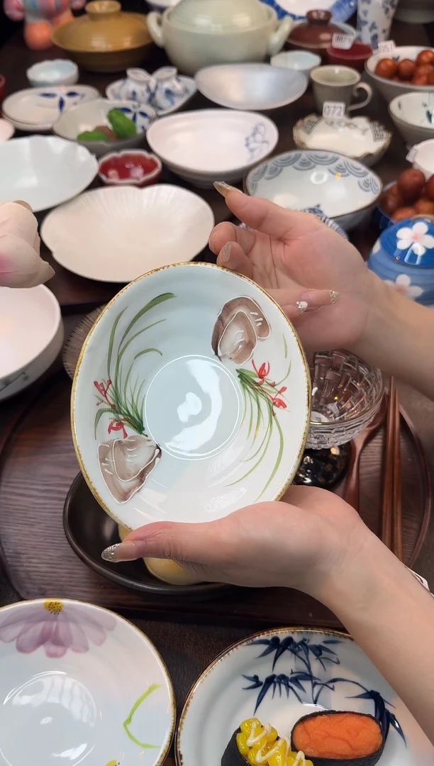 瓷（四君子）兰花元宝盘