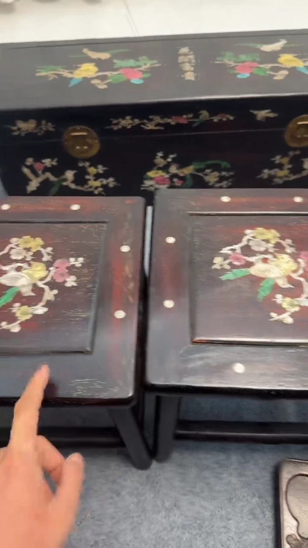 木紫檀花梨木一物一拍一对凳子