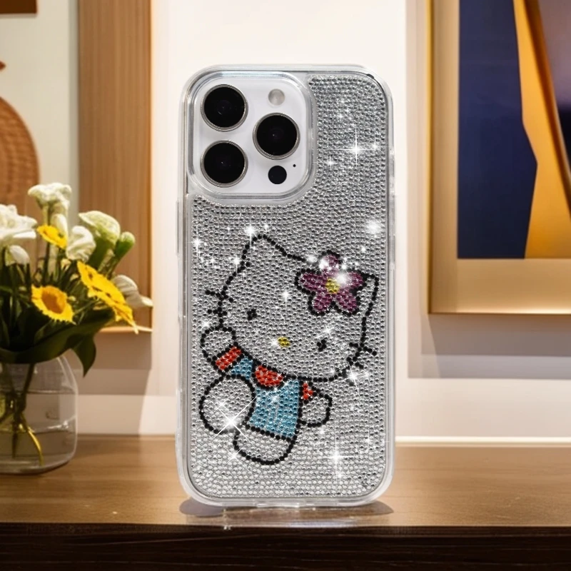 适用苹果16ProMax带钻手机壳女款iPhone14奢华15pro满钻13超闪
