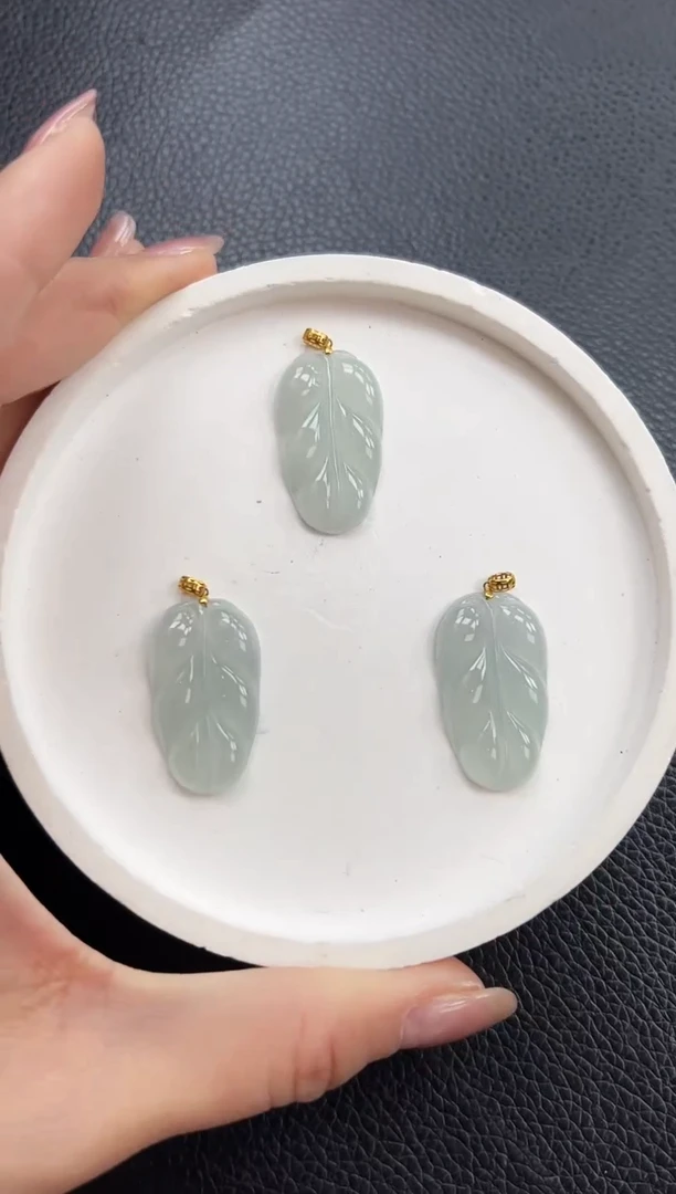 【闪购商品】翡翠颈饰18K金镶嵌YM325-3树叶多样性发一