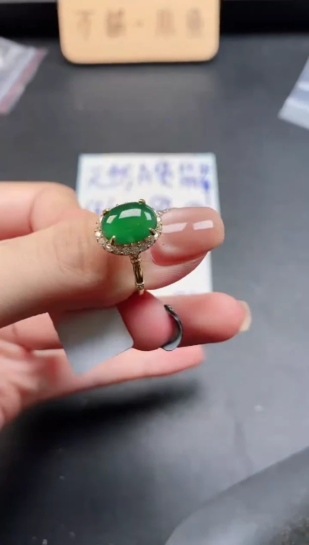 银S925镶嵌戒指翡翠51151