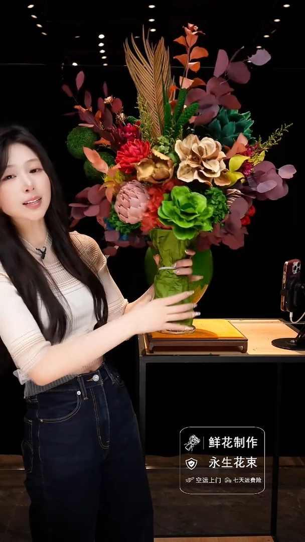 手工艺品琉璃手工花器花束空运包邮送货上门-以图片为准