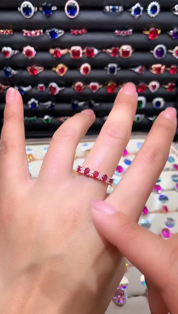 【闪购商品】红宝石戒指银S925镶嵌1