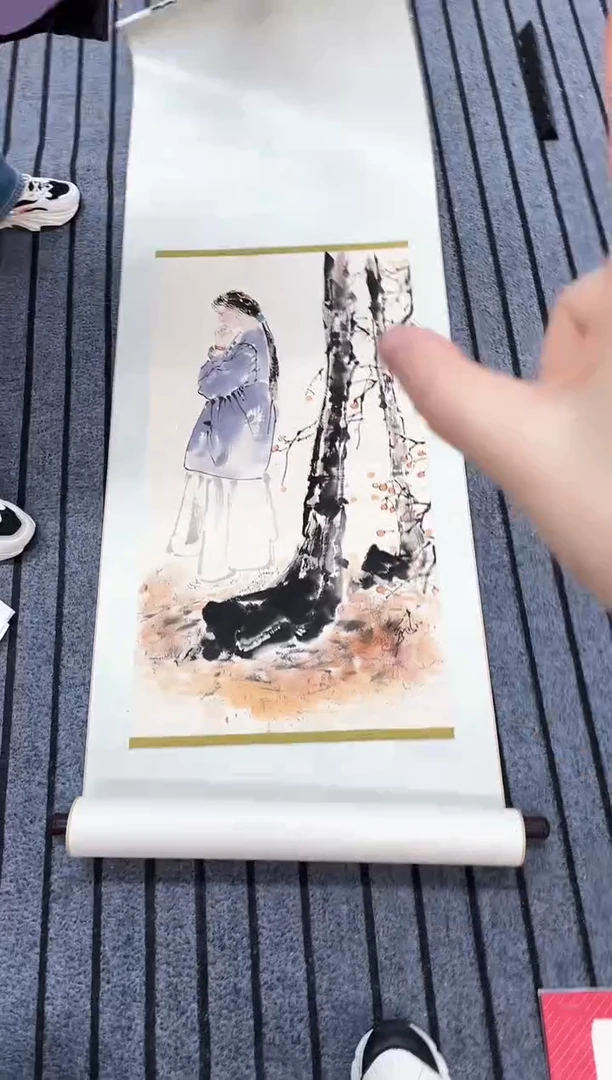 精品国画人物作品卷轴