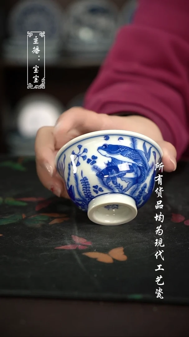 微瑕 福利手绘现代高温瓷 柴 大压 有瑕