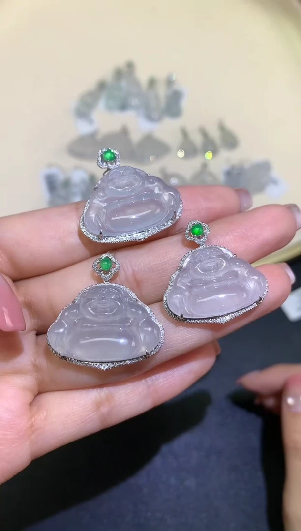 翡翠18K金镶嵌吊坠(不含链)吊坠多样性发其一A26|3980