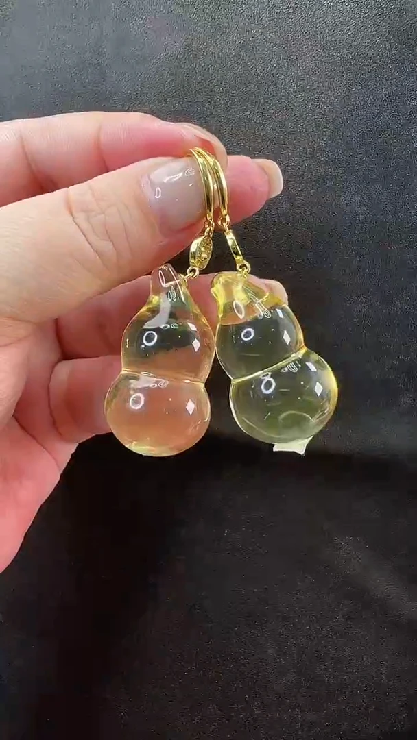未镶嵌颈饰琥珀耳环