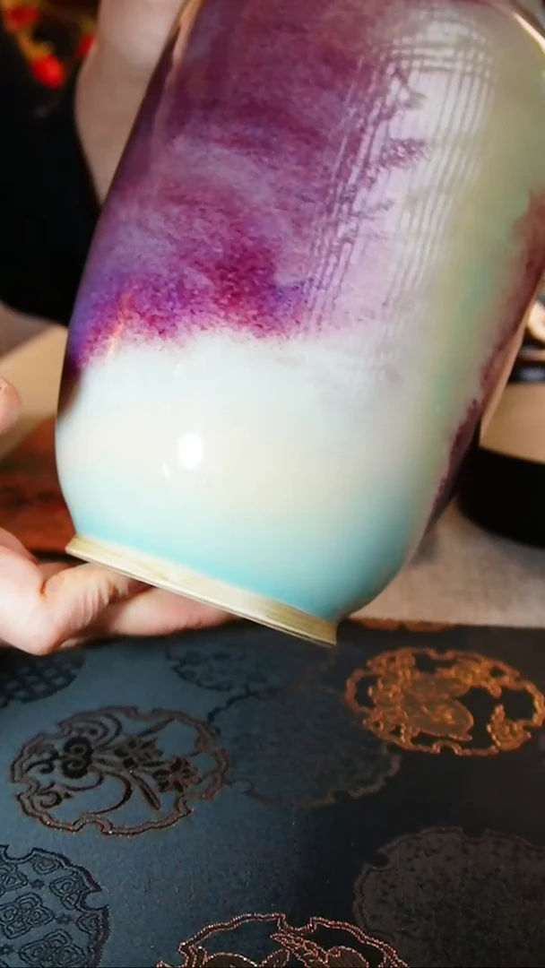 【闪购商品】瓷片555  玉石釉大富贵瓶