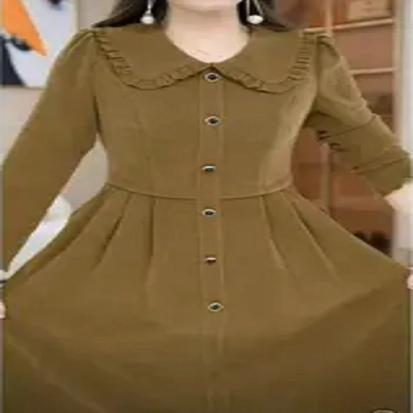 梦想服饰2024年新款卡其色高档时尚上档次连衣裙8135