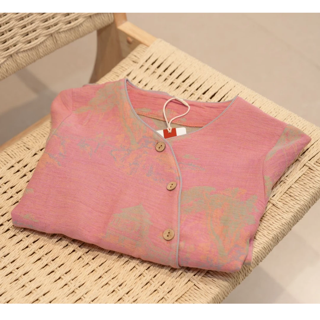 胜道生活长袖舒适秋季睡衣家居服套装双层纱国风家居服HPW0210102