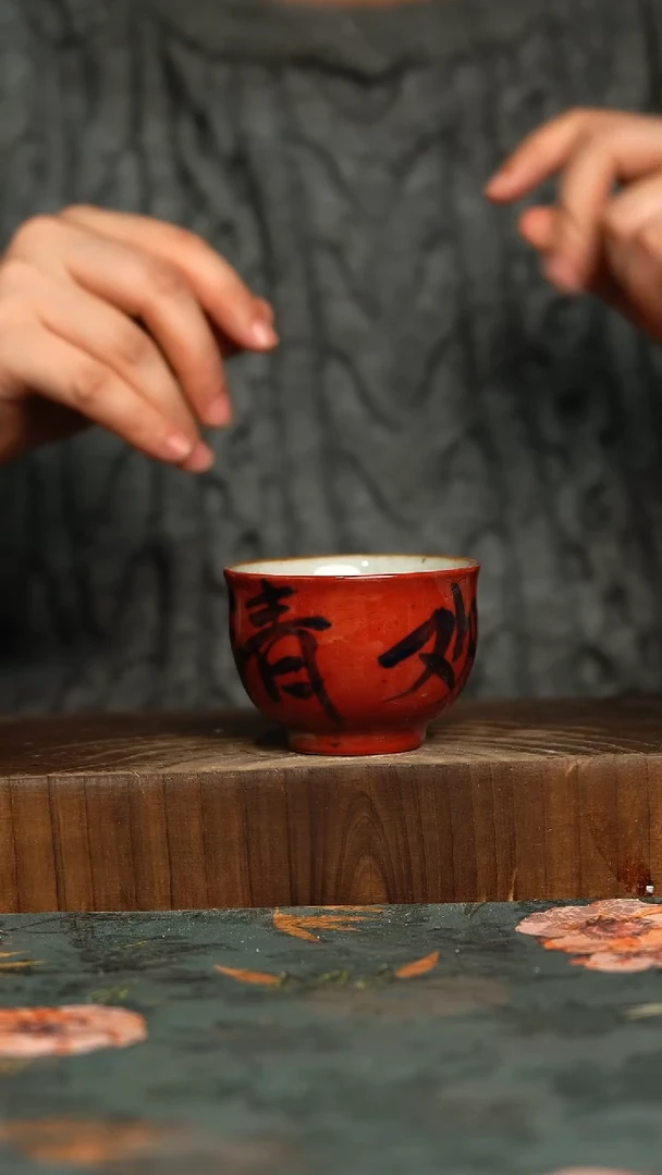 杯釉下彩手工手绘同款陶器