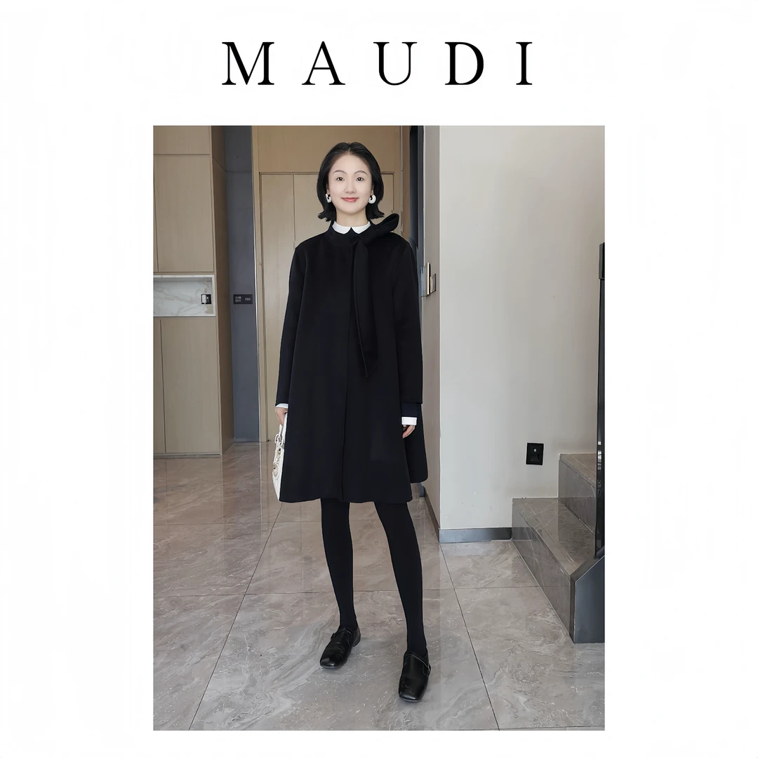 MAUDI高定序幕2025秋冬季新款绑带显瘦设计款高级感气质大衣8226