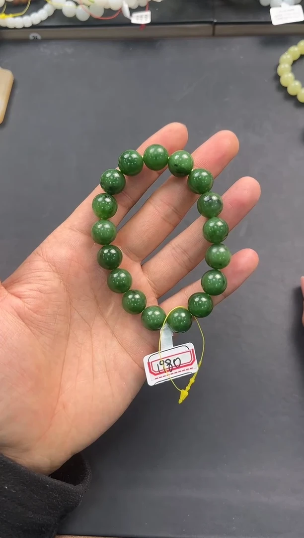 未镶嵌手串和田玉和田碧玉手串卡12微色差