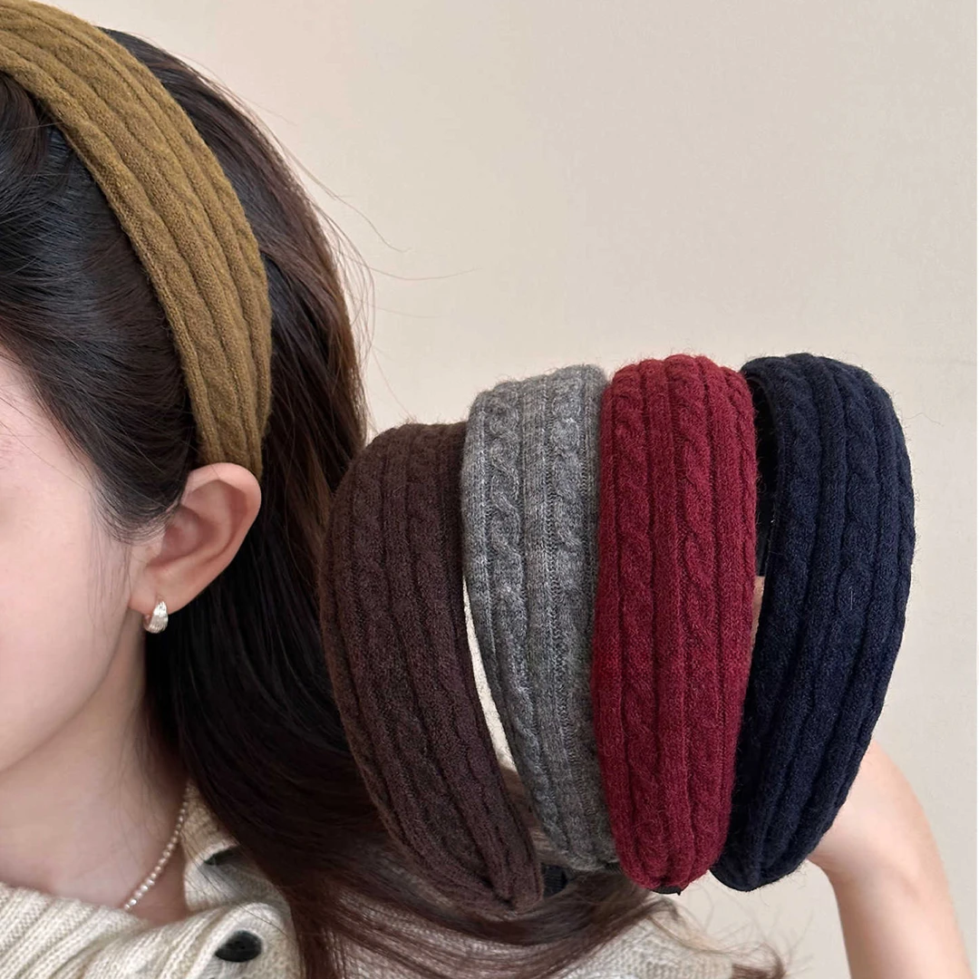秋冬毛线宽边发箍女款2025新款高颅顶发卡头饰高级感洋气时尚头箍