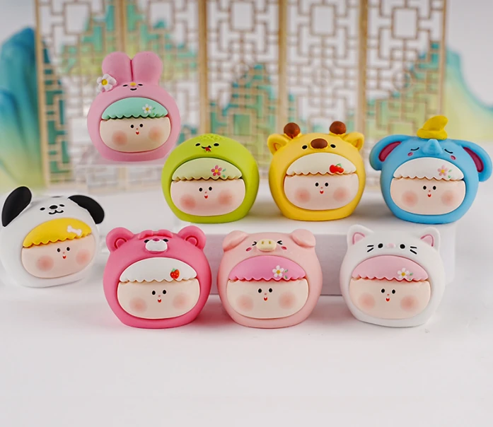 【九宫格+许愿+对对碰】新款动物萌粒公仔可爱树脂diy手工摆件.