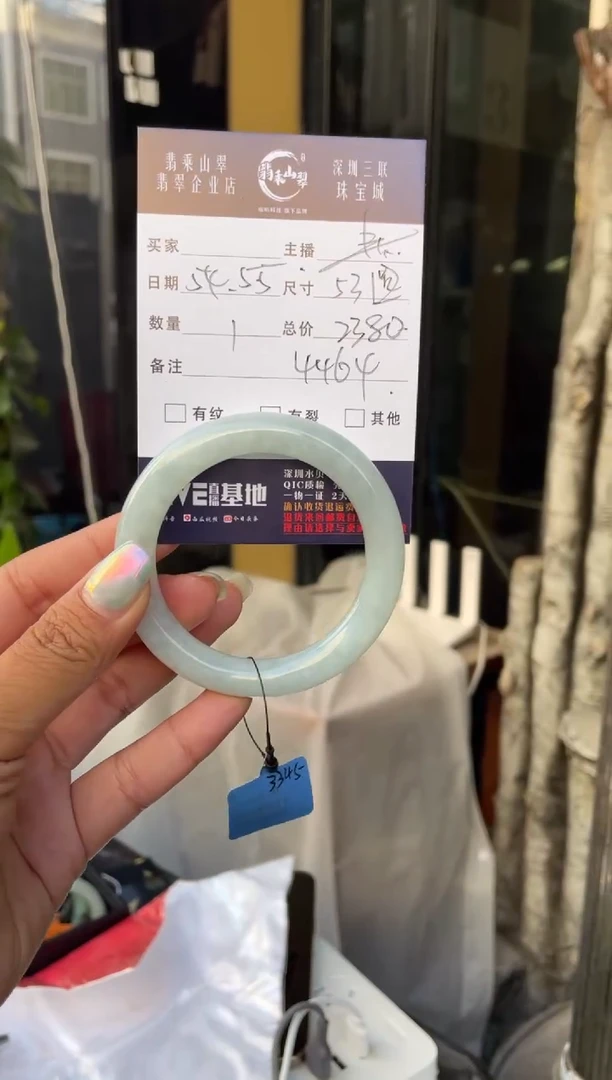 未镶嵌手镯翡翠C 53圆条 4464