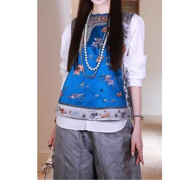 新中式国风重工刺绣马甲女2025新款夏季高级感气质名媛风无袖上衣