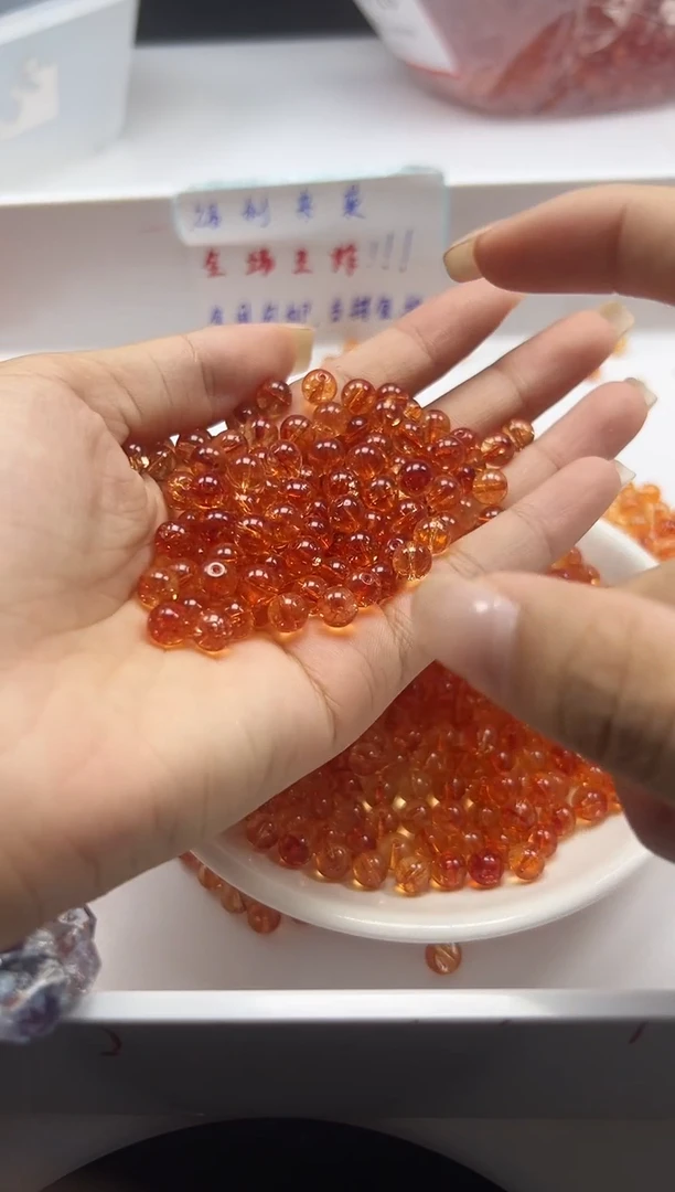 未镶嵌颈饰水晶w1718金橙阿塞6mm*30颗