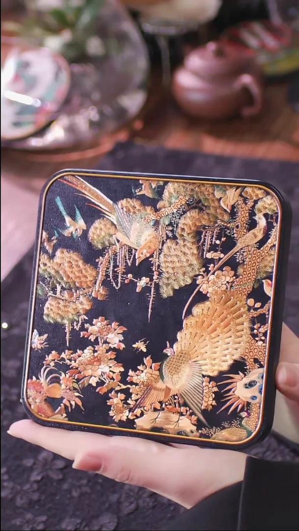 壹藏贰宝百鸟朝凤图案大垫子一片