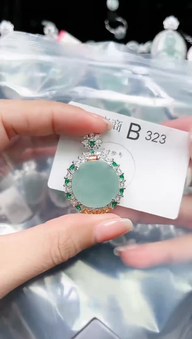 【闪购商品】翡翠颈饰未镶嵌赠皮绳323