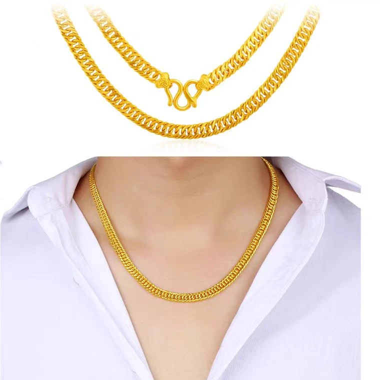 合金项链 老板项链古巴项链个性金色百搭时尚霸气复古