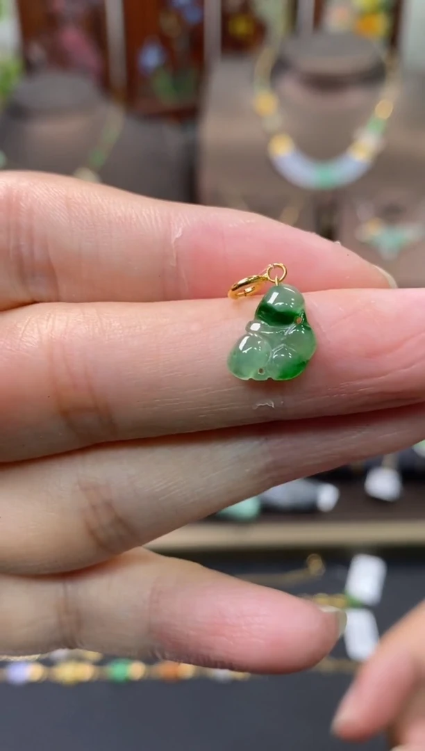 【闪购商品】翡翠颈饰18K金镶嵌净货14020