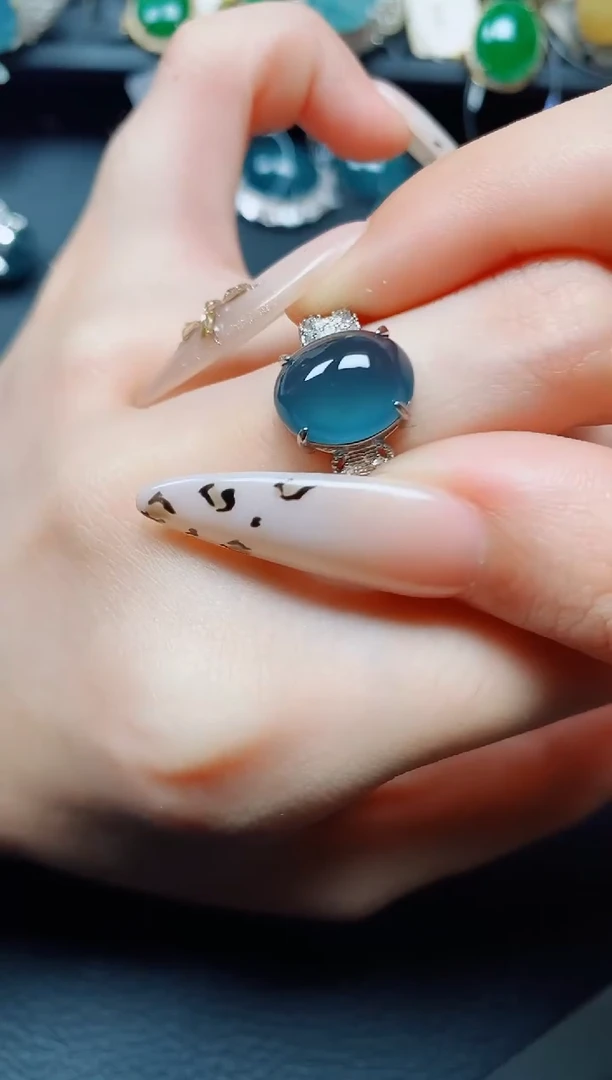 银S925镶嵌戒指翡翠翡翠