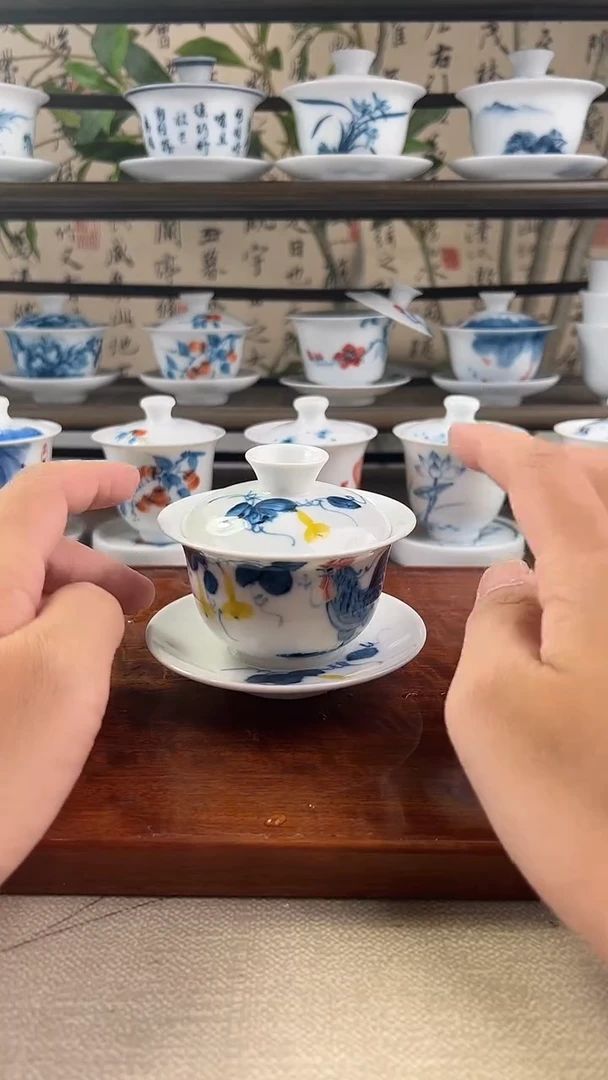 微瑕公鸡130ml三才盖碗