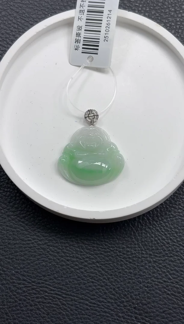 颈饰18K金镶嵌翡翠YM185-1 佛公